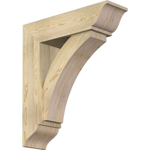 Ekena Millwork Thorton Traditional Rough Sawn Bracket w/ Offset Brace, Douglas Fir, 8"W x 28"D x 32"H BKT0806X28X32THR01RDF - main